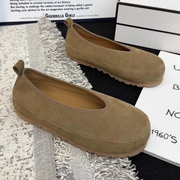 Waterproof Slip On Faux Suede Loafers – Women's Casual Flats