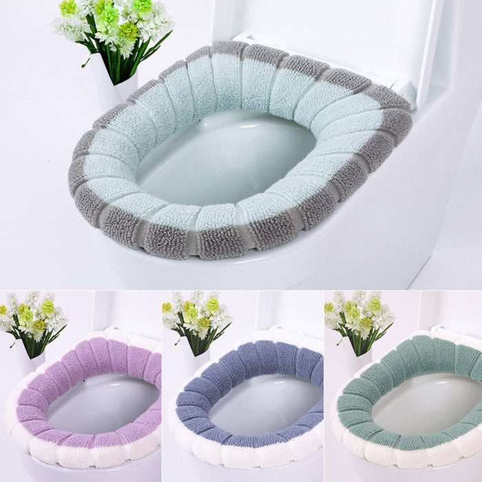 Thick Soft Warm Toilet Seat Cover | Stretchable & Washable Cushion