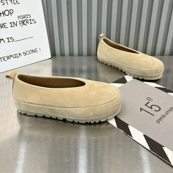 Waterproof Slip On Faux Suede Loafers – Women's Casual Flats