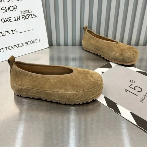 Waterproof Slip On Faux Suede Loafers – Women's Casual Flats