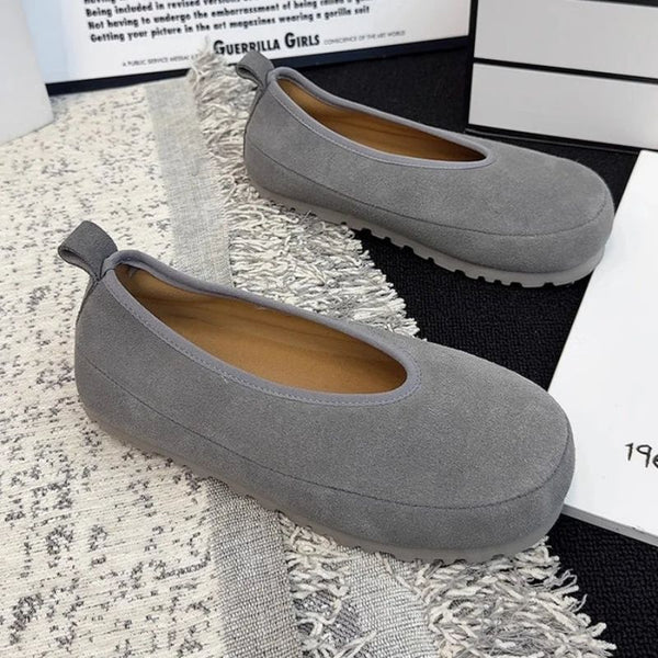 Waterproof Slip On Faux Suede Loafers – Women's Casual Flats