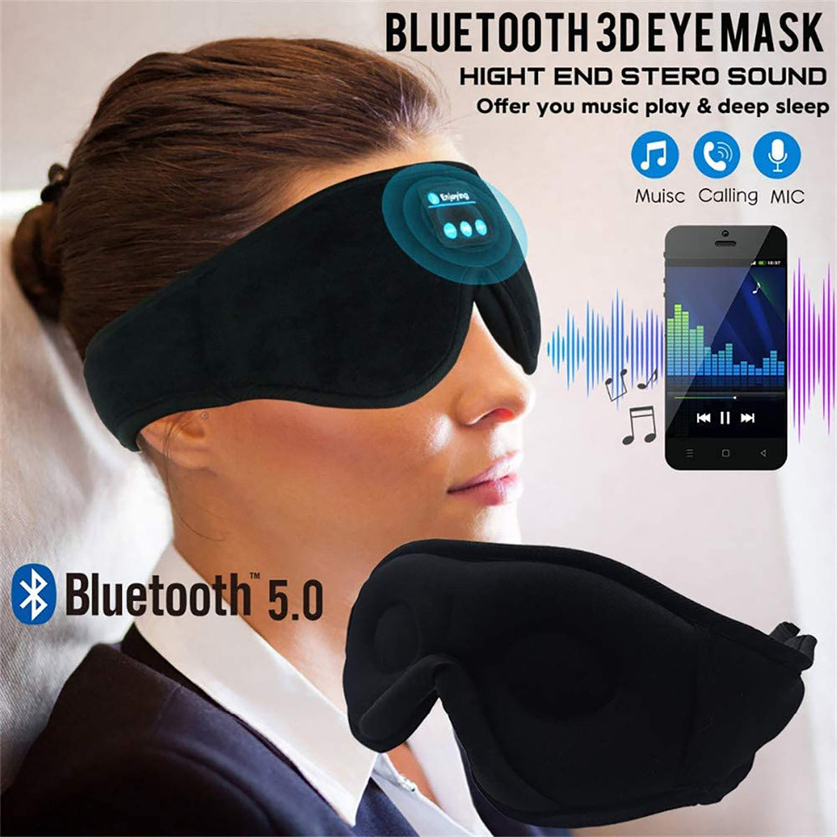 Music eye mask for sleeping