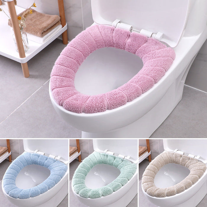 Thick Soft Warm Toilet Seat Cover | Stretchable & Washable Cushion