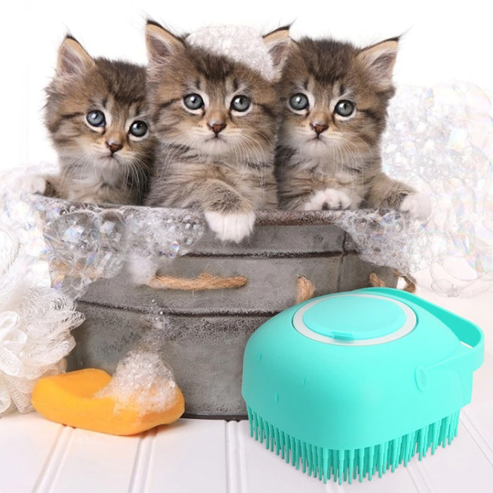 Pet Bathing Brush & Dispenser