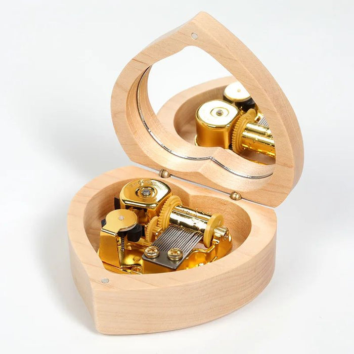 Heart Shaped Solid Maple Music Box– Perfect Gift for Any Occasion