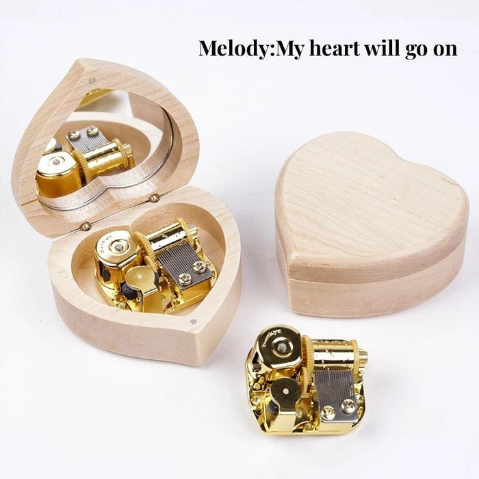 Heart Shaped Solid Maple Music Box– Perfect Gift for Any Occasion