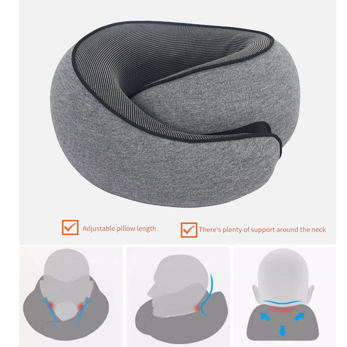 Memory Foam Travel Neck Pillow – Portable Comfort for Airplanes, Cars