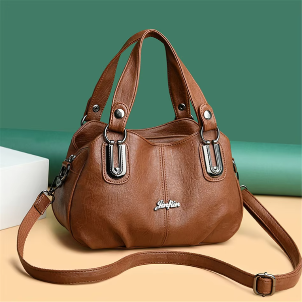 Soft Leather Plain Shoulder Bag