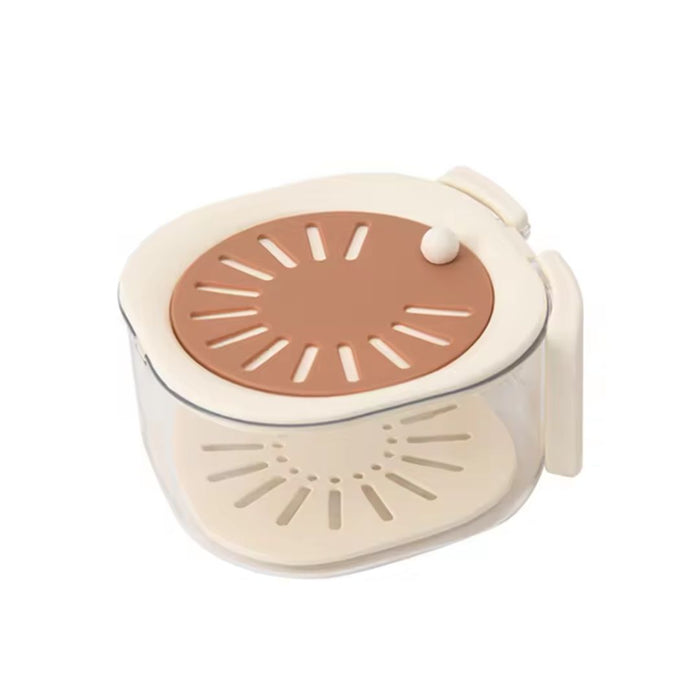 Cute Foldable Kitchen Drain Basket – 2-in-1 Bowl with Strainer & Handle | Pink or Brown