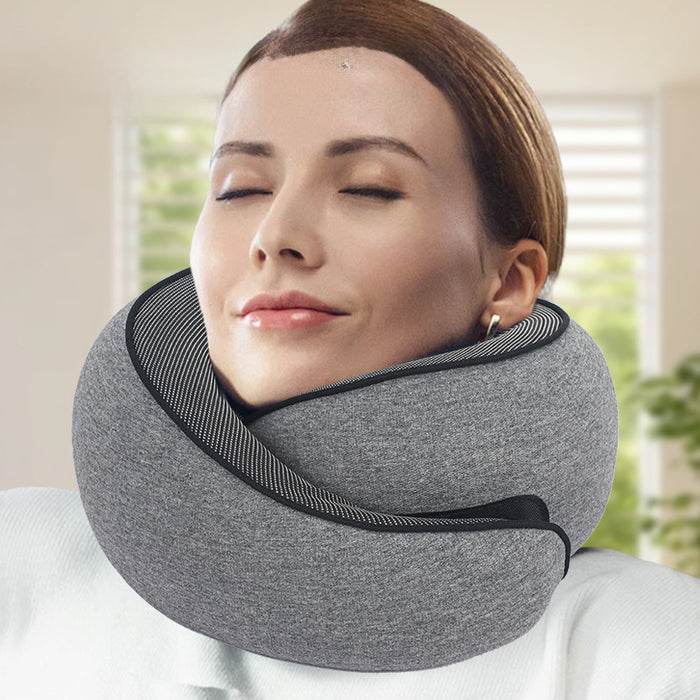 Memory Foam Travel Neck Pillow – Portable Comfort for Airplanes, Cars