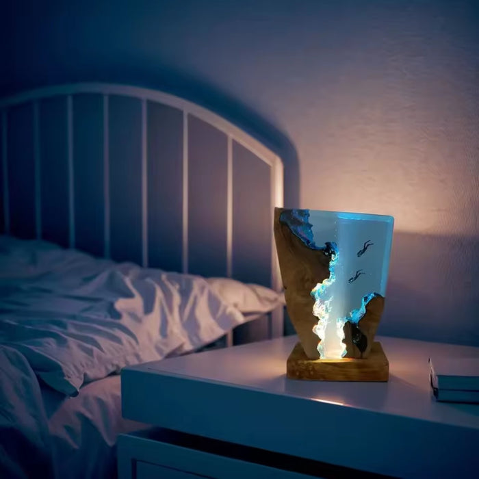 3D Creative Diving Cave Lamp – Resin Night Light for Home Decor