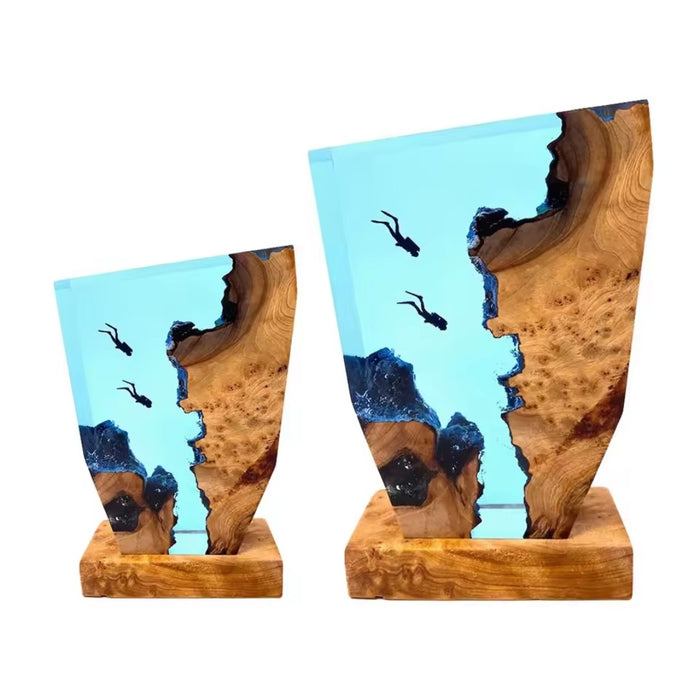 3D Creative Diving Cave Lamp – Resin Night Light for Home Decor