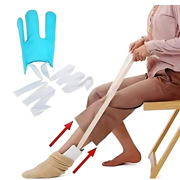 Slip-Resistant Sock Aid Device: Easy Pull-On Sock Helper for Seniors, No Bending Required