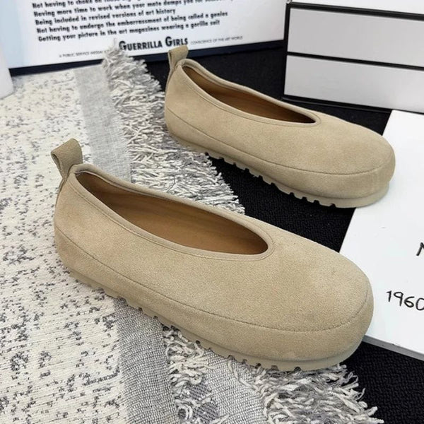 Waterproof Slip On Faux Suede Loafers – Women's Casual Flats