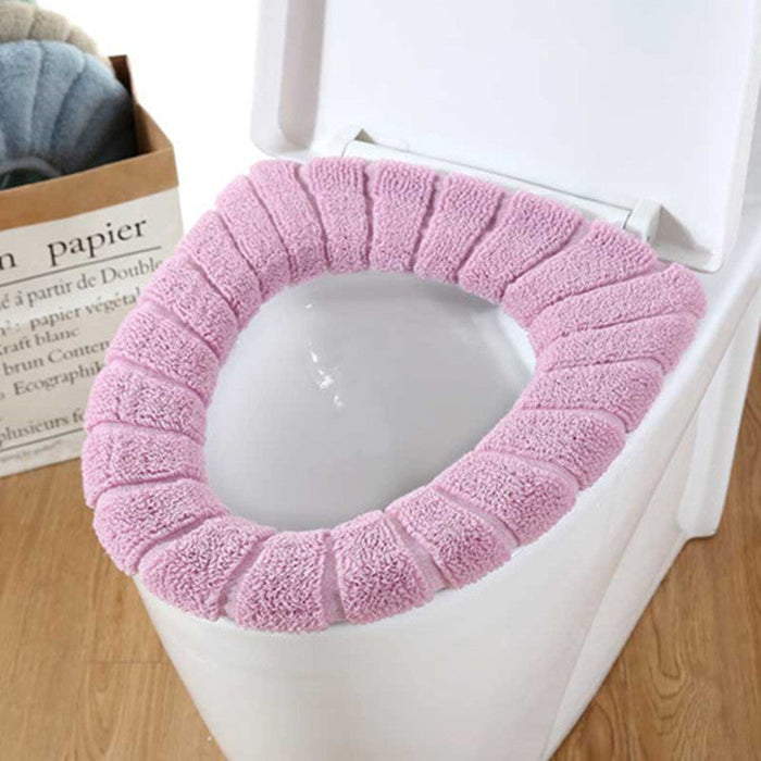 Thick Soft Warm Toilet Seat Cover | Stretchable & Washable Cushion