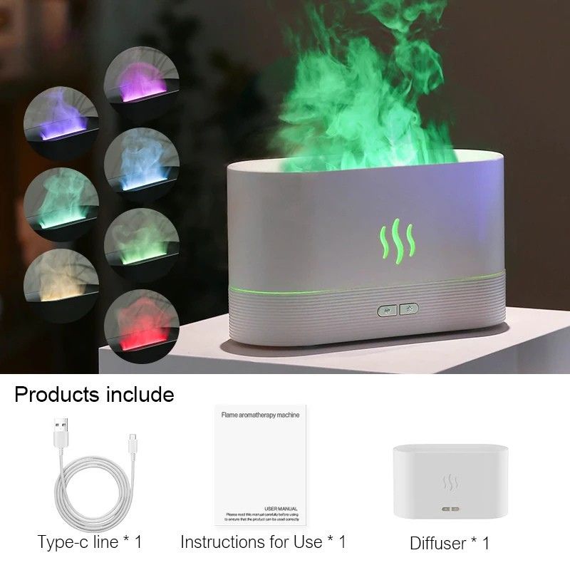 LED Flame Humidifier Diffuser