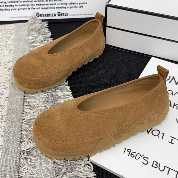 Waterproof Slip On Faux Suede Loafers – Women's Casual Flats