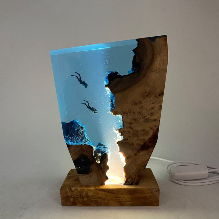 3D Creative Diving Cave Lamp – Resin Night Light for Home Decor