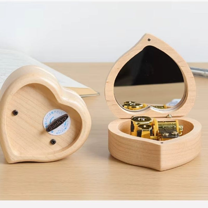 Heart Shaped Solid Maple Music Box– Perfect Gift for Any Occasion