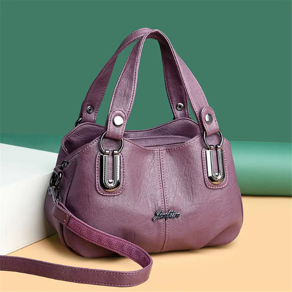 Soft Leather Plain Shoulder Bag