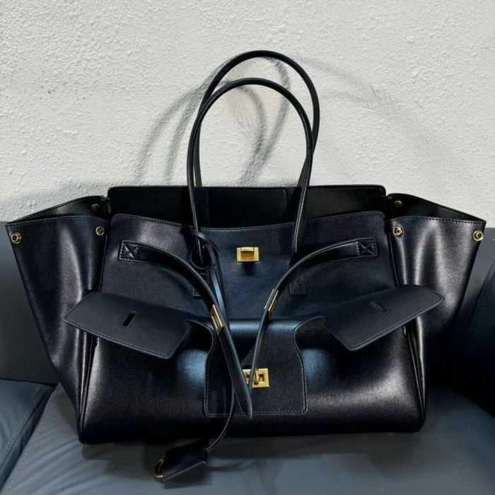 Luxe Genuine Leather Motorcycle Tote Bag for Women