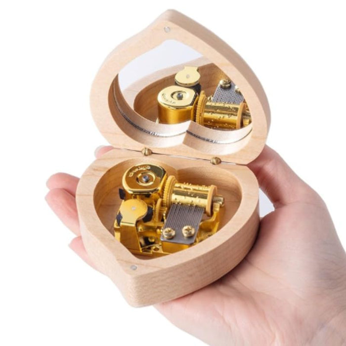 Heart Shaped Solid Maple Music Box– Perfect Gift for Any Occasion