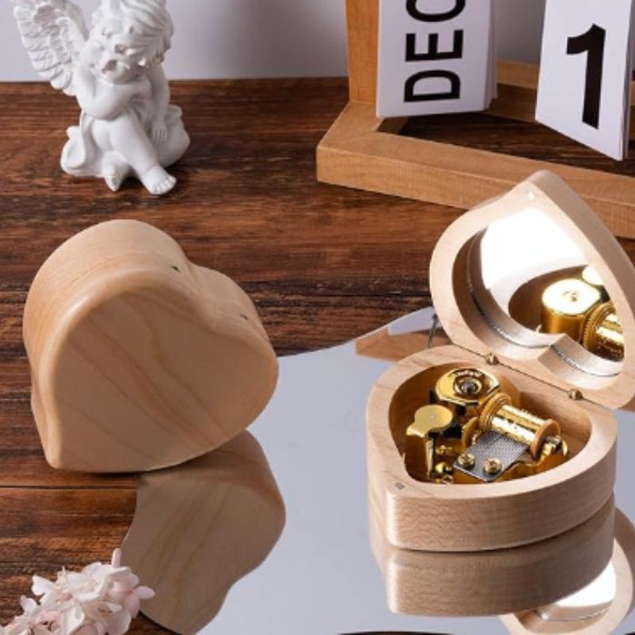 Heart Shaped Solid Maple Music Box– Perfect Gift for Any Occasion