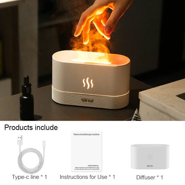 LED Flame Humidifier Diffuser