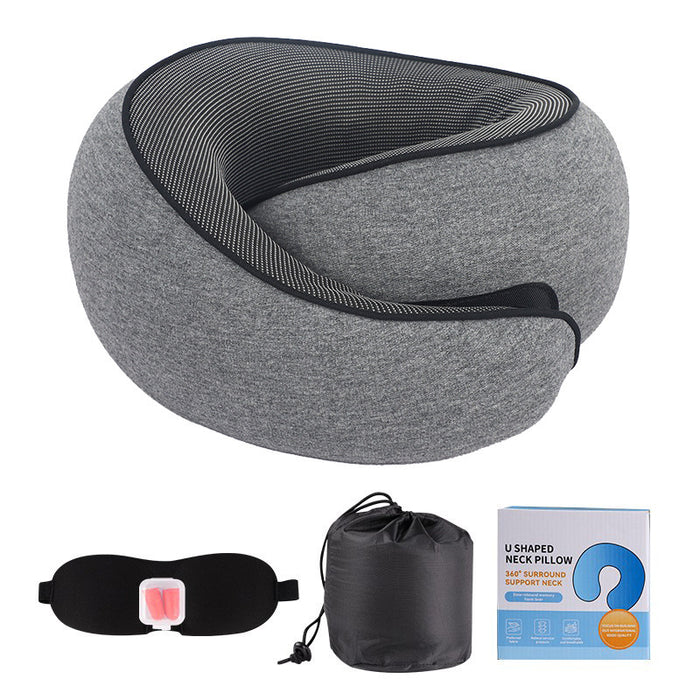 Memory Foam Travel Neck Pillow – Portable Comfort for Airplanes, Cars