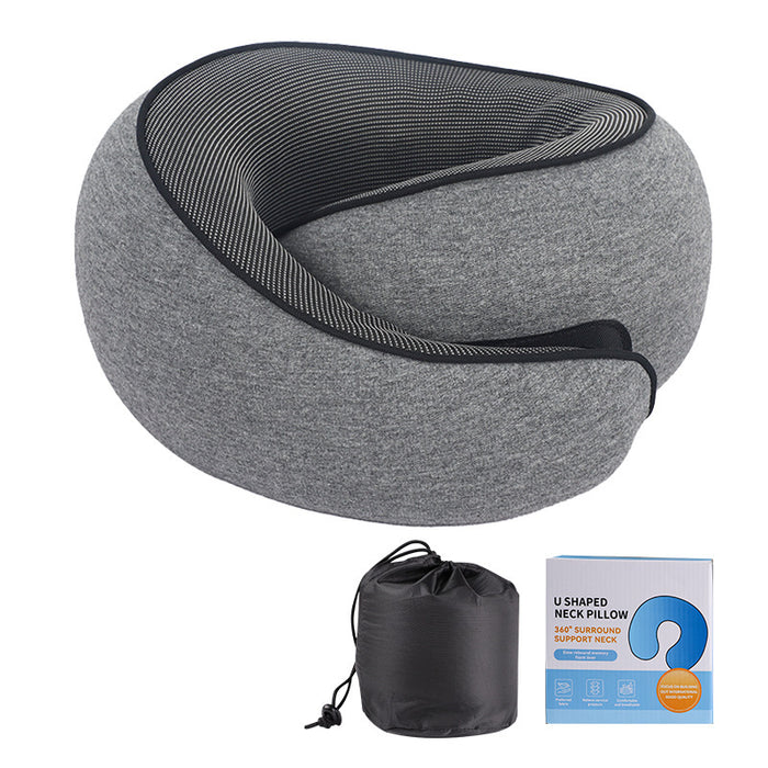 Memory Foam Travel Neck Pillow – Portable Comfort for Airplanes, Cars