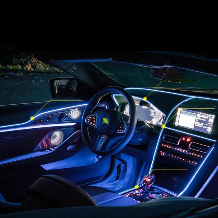 Car Interior LED Neon Strip Kit  for Dashboard & Door Decoration