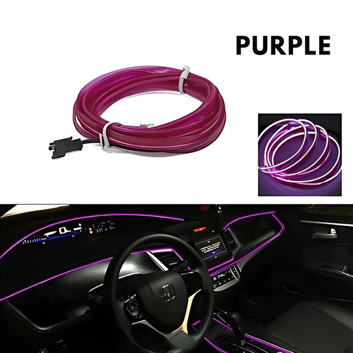 Car Interior LED Neon Strip Kit  for Dashboard & Door Decoration