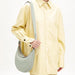 Classic leather crescent shoulder bag for women