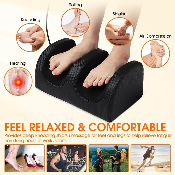 Heated foot massage device