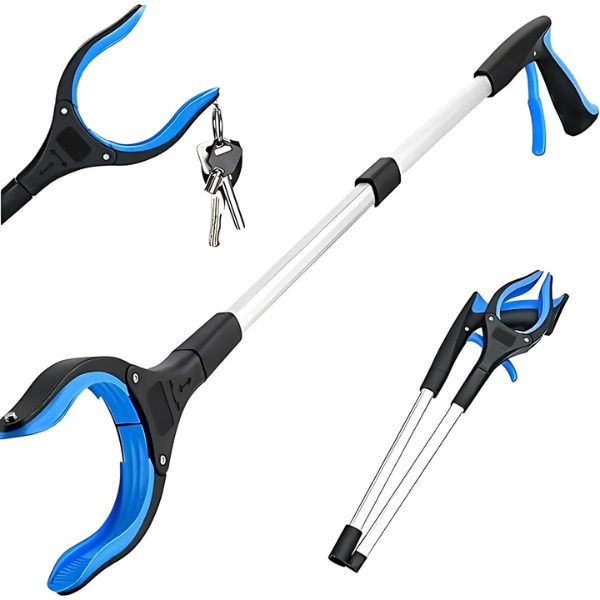 32" Foldable Grabber Reacher Tool for Elderly with 360° Magnetic Swivel Clip