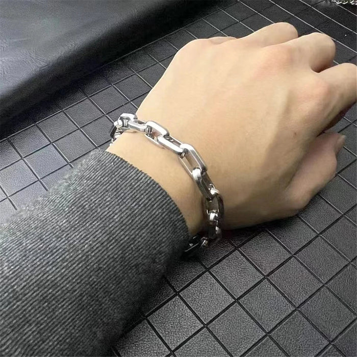 Fainnole Unisex Punk Bracelet – Stainless Steel Chain Link Style