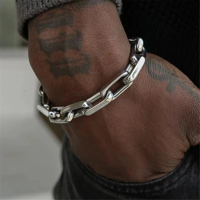 Fainnole Unisex Punk Bracelet – Stainless Steel Chain Link Style