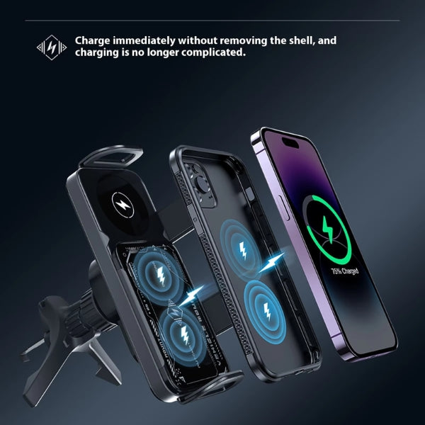 Fast Wireless Car Charger & Phone Holder