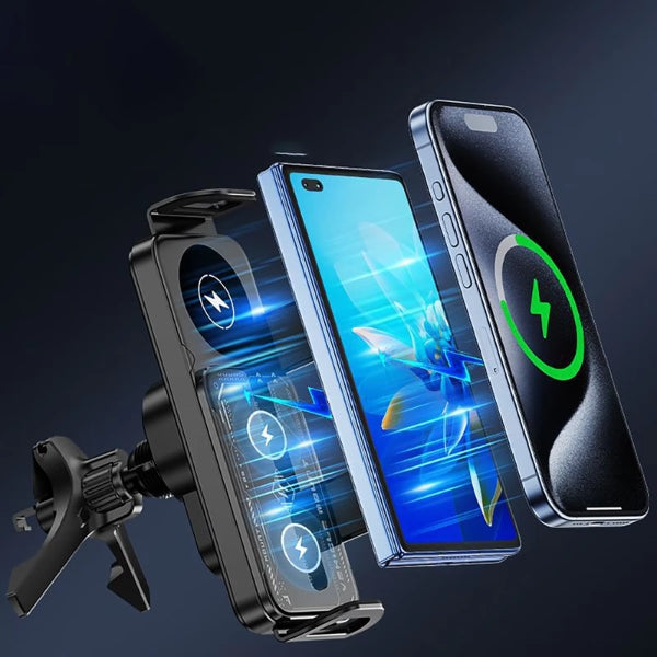 Fast Wireless Car Charger & Phone Holder