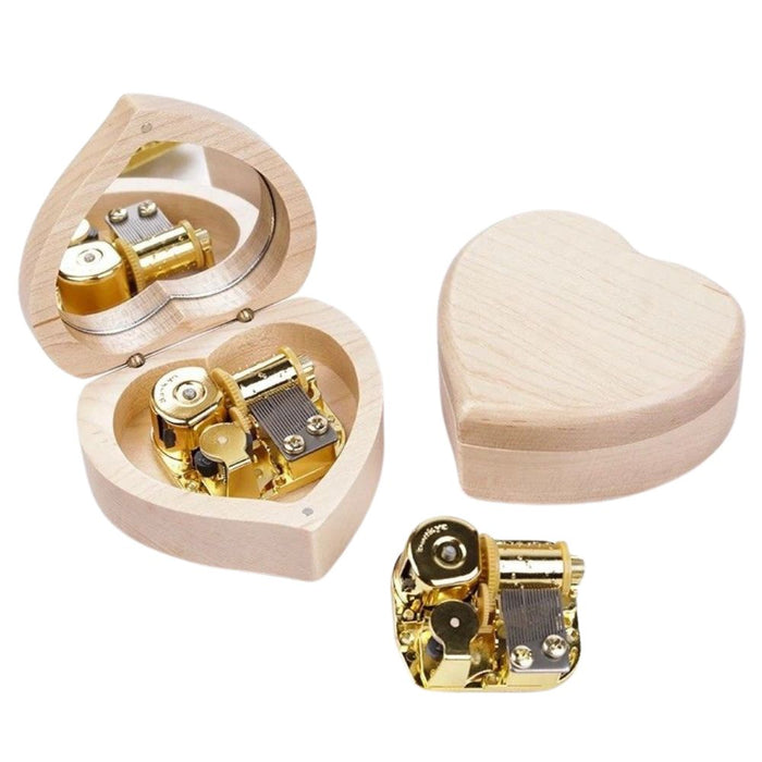 Heart Shaped Solid Maple Music Box– Perfect Gift for Any Occasion