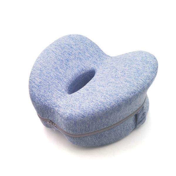 Memory Foam Knee Pillow - Sciatica & Back Alignment for Sleep - Blue