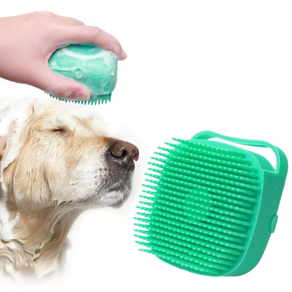 Pet Bathing Brush & Dispenser