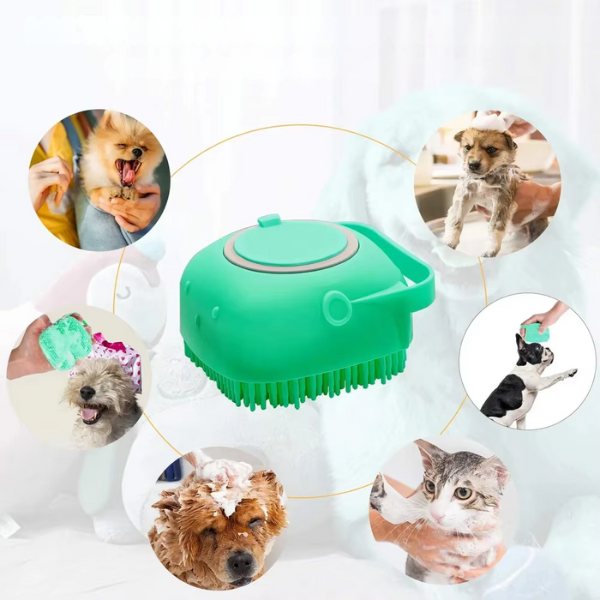 Pet Bathing Brush & Dispenser