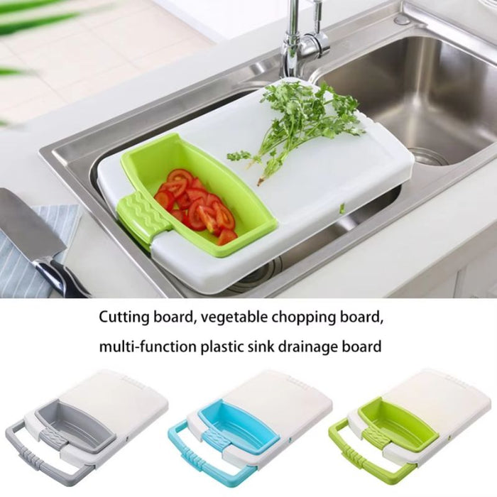 Plastic cutting board with drain

