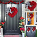 Nonwoven fabric heart wreath with ornaments