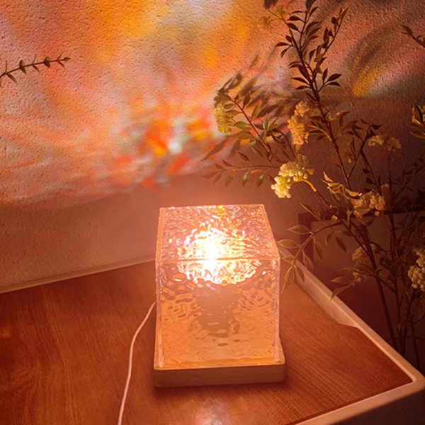 Rotating Water Ripple Night Lamp