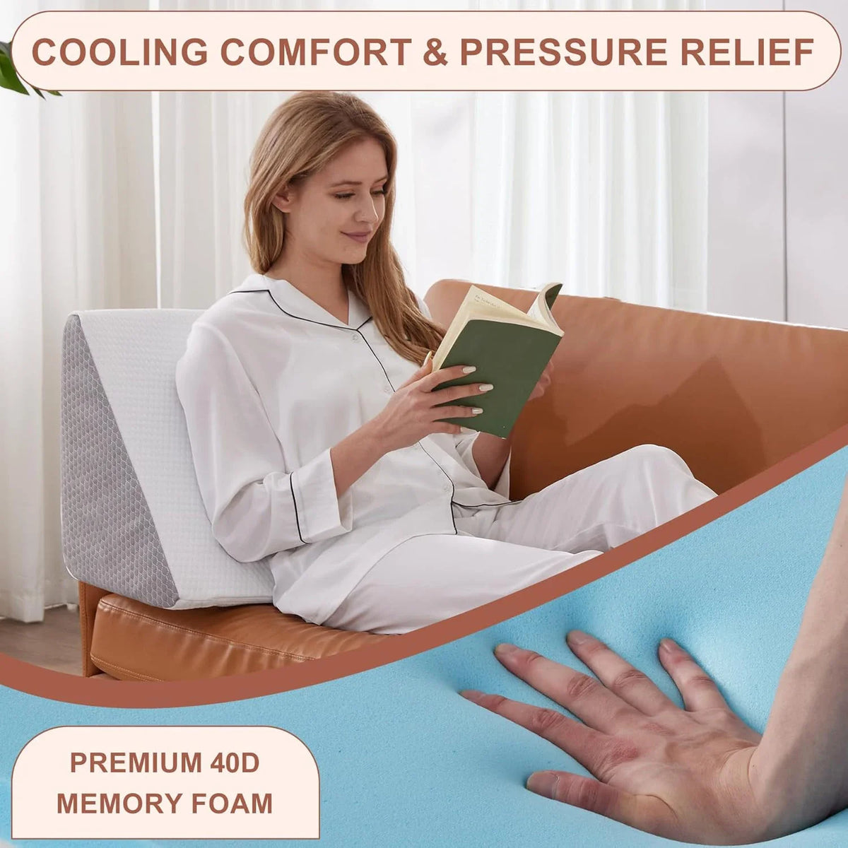 Back support wedge pillow