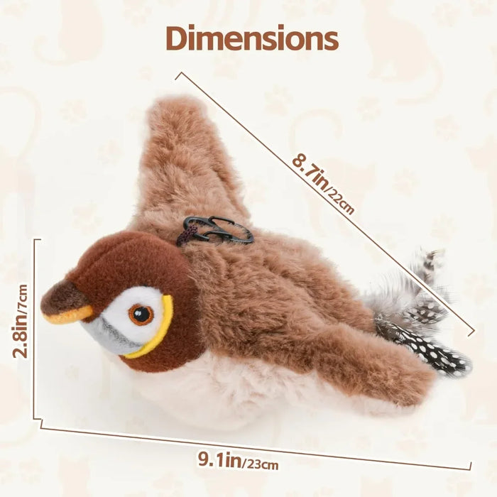 Flapping bird cat toy size