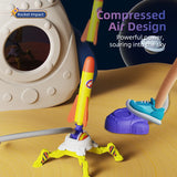 Outdoor foam rocket toy launch set with rockets and stomp pad