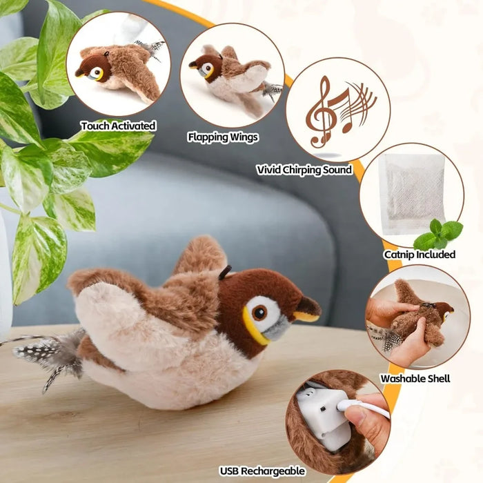 Interactive bird cat toy